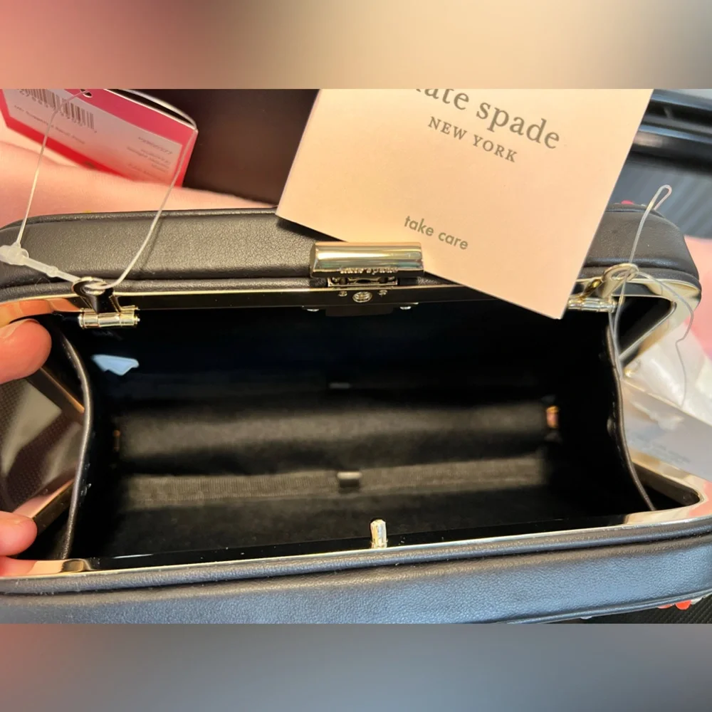 New Kate Spade Tonight Sequins Embellished Leather Crossbody Clutch